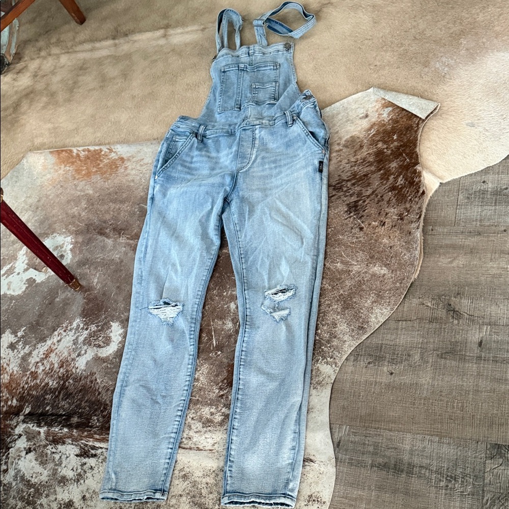SILVER Jeans Denim OVERALLS size medium/L28 Distressed Stretch Vintage Workwear